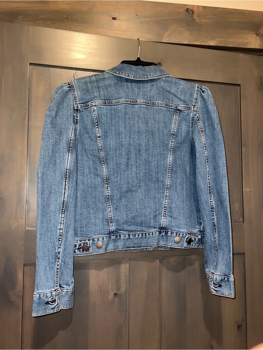 a.n.a. Classic Puff-Shoulder Denim Jacket in Blue NWT (size s) - Picture 3 of 9